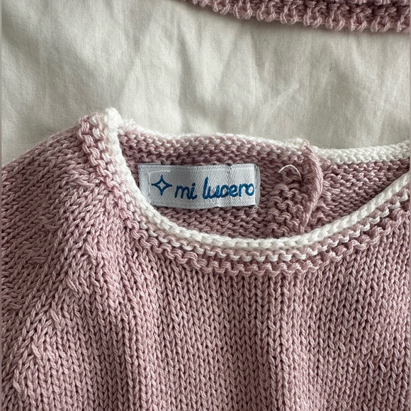 Going Home Set- 0m knit set pique in Blush - Picture 6 of 6